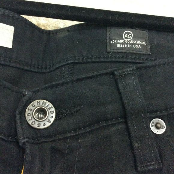 AG Adriano Gold Schmied Jean Black Denim Size 29R - Picture 4 of 8